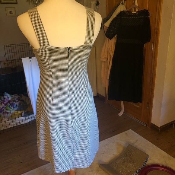 Topshop • Embroidered Pinafore Gingham Mini Dress - Picture 3 of 4